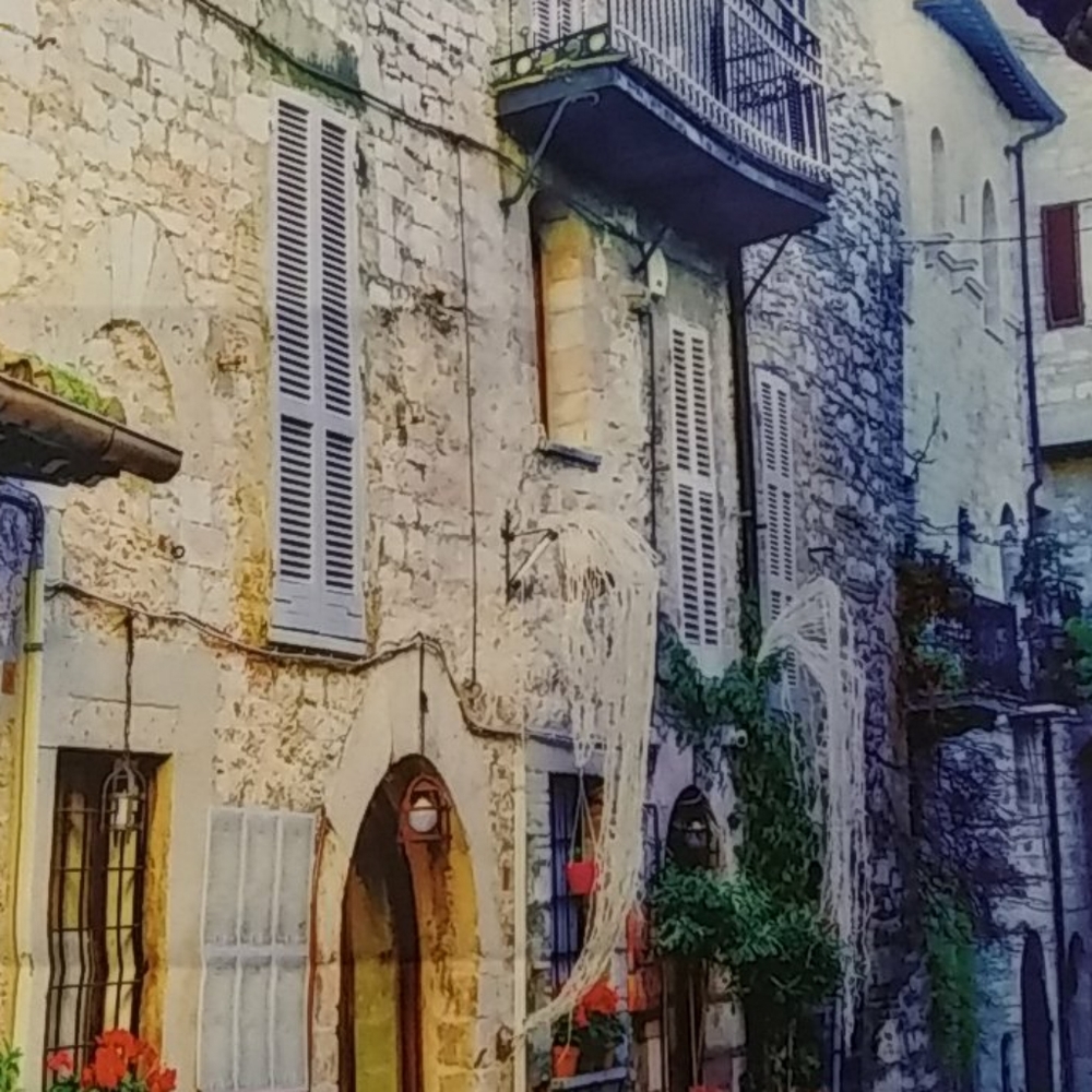 Wall Hanging Tapestry Cobblestone Street Scene - Picture 4 of 5